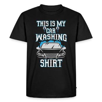 Detailer Detailing Car Wash Polish Wax Coating - T-shirt Premium bio Homme - noir - Devant - Nico (187cm)