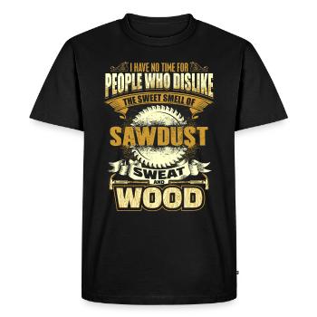 Cadeau de menuisier menuisier bois sciure de bois - T-shirt Premium bio Homme - noir - Devant - Nico (187cm)