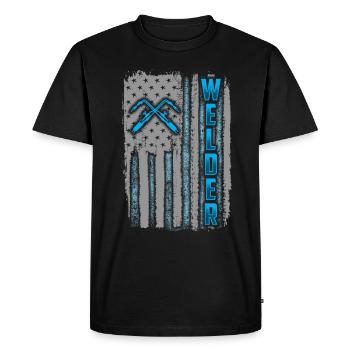 Flag America USA Locksmith welder gift - Men's Premium Organic T-Shirt - black - Front - Nico (187cm)