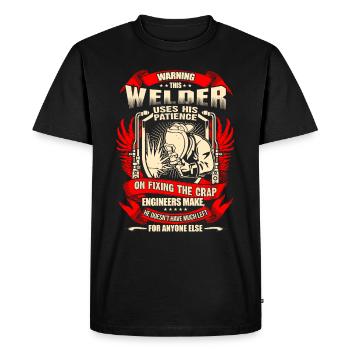 Cadeau cadeau de soudeur serrurier patience - T-shirt Premium bio Homme - noir - Devant - Nico (187cm)