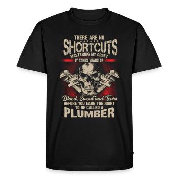 Profession plombier cadeau d'installation de Spengler - T-shirt Premium bio Homme - noir - Devant - Nico (187cm)
