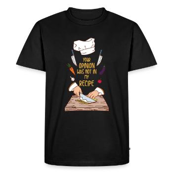 Avis recette chef chef cadeau - T-shirt Premium bio Homme - noir - Devant - Nico (187cm)