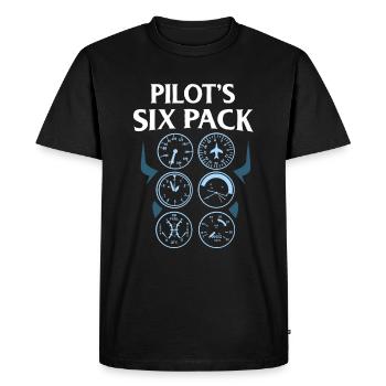 Six-pack airline pilot pilot pilot gift - Men's Premium Organic T-Shirt - black - Front - Nico (187cm)