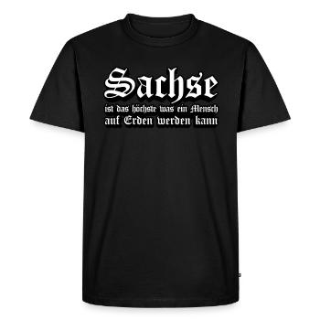 Sachse das Beste auf Erden Sachsen - Männer Premium Bio T-Shirt - Schwarz - Vorne - Nico (187cm)
