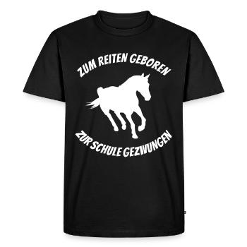 Pour monter à cheval forcé école - T-shirt Premium bio Homme - noir - Devant - Nico (187cm)
