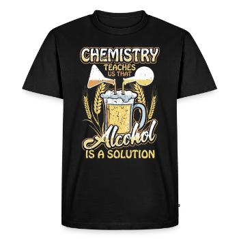 Chimie Chimiste Bière Solution D'alcool Cadeau - T-shirt Premium bio Homme - noir - Devant - Nico (187cm)
