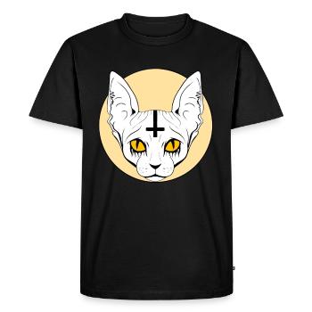 Chat Baphomet Satanique - T-shirt Premium bio Homme - noir - Devant - Nico (187cm)