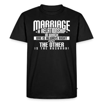 Marriage Is A Relationship Husband - Men's Premium Organic T-Shirt - black - Front - Nico (187cm)
