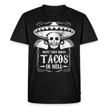 Taco Mexico skull skull saying gift - Men's Premium Organic T-Shirt - black - Front - Nico (187cm)