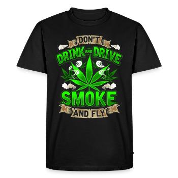 Weed smoke marijuana cannabis hemp gift - Men's Premium Organic T-Shirt - black - Front - Nico (187cm)