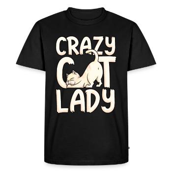Dame folle chat chaton cadeau maman fille - T-shirt Premium bio Homme - noir - Devant - Nico (187cm)