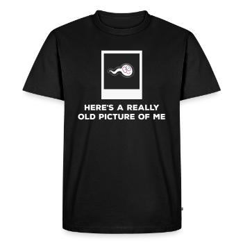 Funny saying funny old picture of me - Men's Premium Organic T-Shirt - black - Front - Nico (187cm)