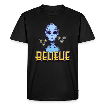 Alien UFO Außerirdische UFOs Aliens - Men's Premium Organic T-Shirt - black - Front - Nico (187cm)