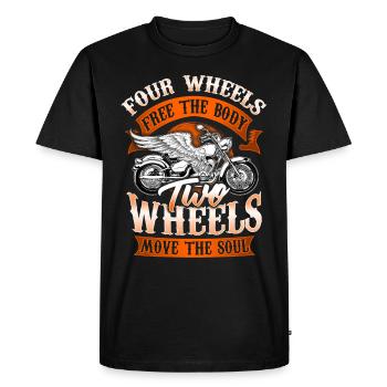 Biker Biker Motorcycle Biker Freedom - Men's Premium Organic T-Shirt - black - Front - Nico (187cm)