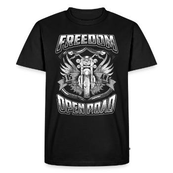 Biker Biker Motorcycle Biker Freedom - Men's Premium Organic T-Shirt - black - Front - Nico (187cm)