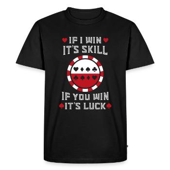 Poker poker card game pokerface chip poker chip - Men's Premium Organic T-Shirt - black - Front - Nico (187cm)