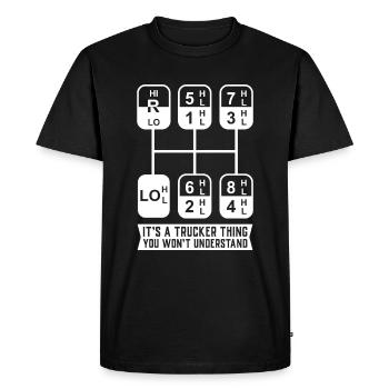 Trucker truck driver truck driver Brummi - Men's Premium Organic T-Shirt - black - Front - Nico (187cm)