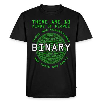 Programmierer Coder Informatiker Nerd Geek Binär - Männer Premium Bio T-Shirt - Schwarz - Vorne - Nico (187cm)