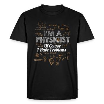Physique Physicien Physique Enseignant Enseignant Science - T-shirt Premium bio Homme - noir - Devant - Nico (187cm)