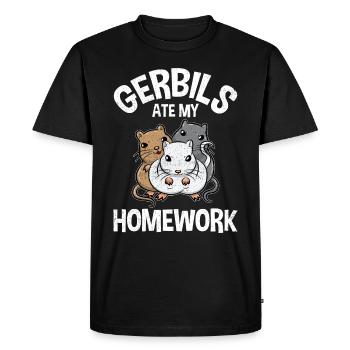 Souris de course Rennmäuse Course De Gerbil Rongeur - T-shirt Premium bio Homme - noir - Devant - Nico (187cm)