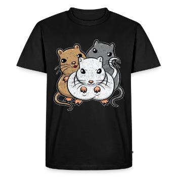 Souris de course Rennmäuse Course De Gerbil Rongeur - T-shirt Premium bio Homme - noir - Devant - Nico (187cm)