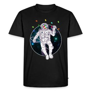Astronaute autistique autiste autisme asperger - T-shirt Premium bio Homme - noir - Devant - Nico (187cm)