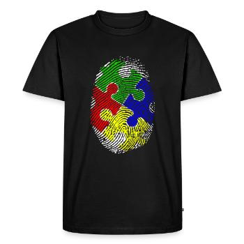 Empreintes digitales - T-shirt Premium bio Homme - noir - Devant - Nico (187cm)