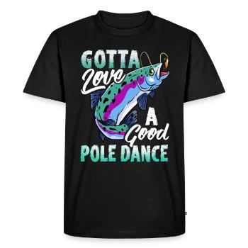 Pêcheur pêcheur à la pêche à la truite - T-shirt Premium bio Homme - noir - Devant - Nico (187cm)