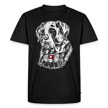 Suisse St. Bernard Chien Saint-Bernard Chien - T-shirt Premium bio Homme - noir - Devant - Nico (187cm)