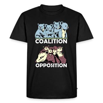 Coalition Koala opossum animaux de l'opposition zoo - T-shirt Premium bio Homme - noir - Devant - Nico (187cm)
