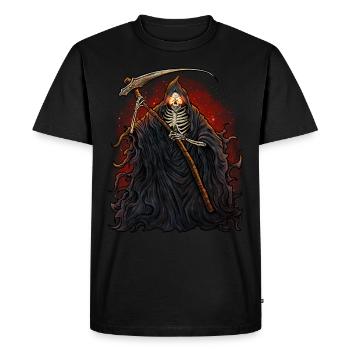 Crâne de squelette de faux faux de Senseman - T-shirt Premium bio Homme - noir - Devant - Nico (187cm)