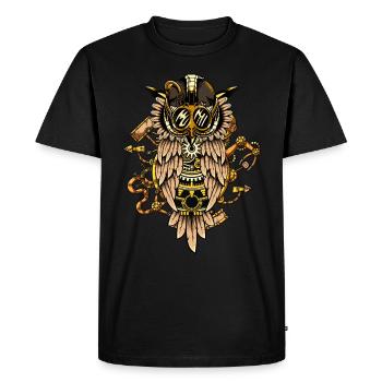 Steampunk owl owl time machine à voyager dans le temps rétro - T-shirt Premium bio Homme - noir - Devant - Nico (187cm)