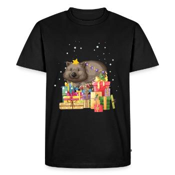 Wombat Australie Noël Noël laid - T-shirt Premium bio Homme - noir - Devant - Nico (187cm)