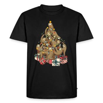 Arbre de Noël paresseux - T-shirt Premium bio Homme - noir - Devant - Nico (187cm)