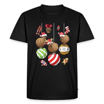 Nouvelle Zélande Boule De Noël Kiwi Oiseau - T-shirt Premium bio Homme - noir - Devant - Nico (187cm)
