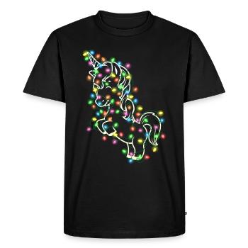 Noël licorne Noël Noël moche - T-shirt Premium bio Homme - noir - Devant - Nico (187cm)