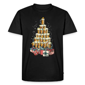 Bière buveur de bière Noël arbre de Noël - T-shirt Premium bio Homme - noir - Devant - Nico (187cm)