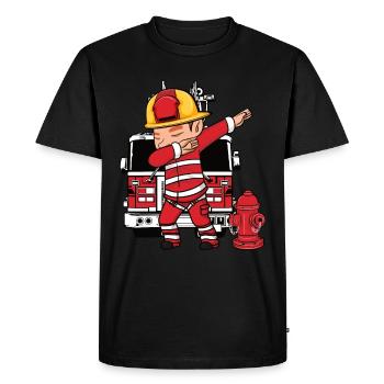 Dabbing Dab Pompier Pompier - T-shirt Premium bio Homme - noir - Devant - Nico (187cm)