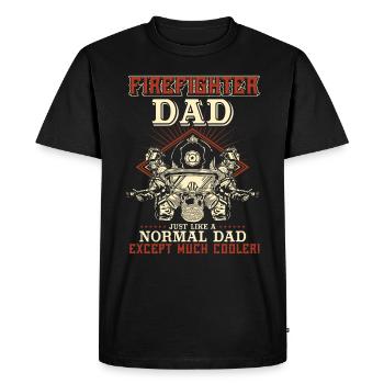 Firefighters fireman dad daddy father - Men's Premium Organic T-Shirt - black - Front - Nico (187cm)