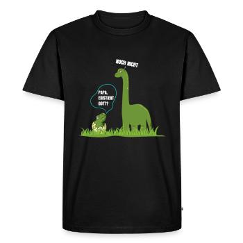Papa Existiert Gott Dinosaurier Atheist - Männer Premium Bio T-Shirt - Schwarz - Vorne - Nico (187cm)