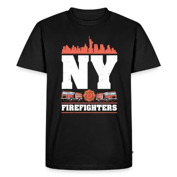 New York Firefighter - Men's Premium Organic T-Shirt - black - Front - Nico (187cm)
