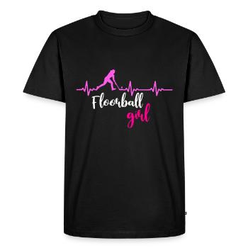 Fille de floorball - T-shirt Premium bio Homme - noir - Devant - Nico (187cm)
