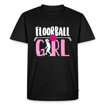 Fille de floorball - T-shirt Premium bio Homme - noir - Devant - Nico (187cm)