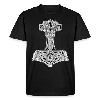 Mjolnir Thor's Hammer Viking Walhalla Viking - Men's Premium Organic T-Shirt - black - Front - Nico (187cm)
