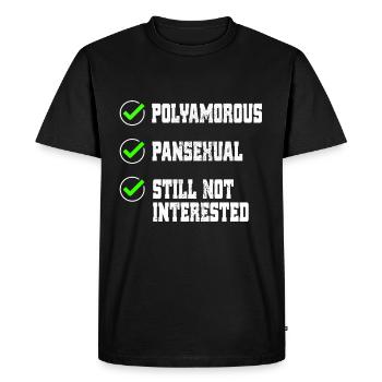Liste de contrôle pansexuelle polyamoureuse polyamour LGBTQ - T-shirt Premium bio Homme - noir - Devant - Nico (187cm)