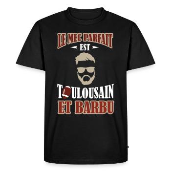 Le mec parfait est Toulousain et barbu toulouse - T-shirt Premium bio Homme - noir - Devant - Nico (187cm)