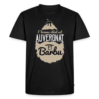 L'homme idéal est Auvergnats et barbu auvergne fun - T-shirt Premium bio Homme - noir - Devant - Nico (187cm)