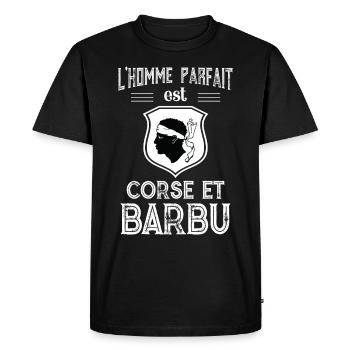 L'homme parfait est corse et barbu humour corsica - T-shirt Premium bio Homme - noir - Devant - Nico (187cm)