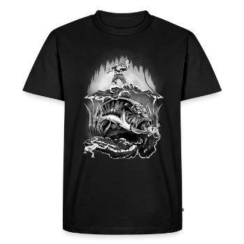 Perch Sea perch Perch Egli Fishing Fish - Men's Premium Organic T-Shirt - black - Front - Nico (187cm)