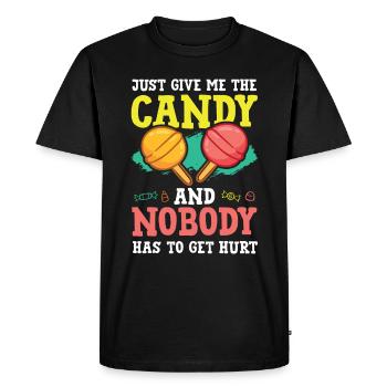 Candy saying Candy - Men's Premium Organic T-Shirt - black - Front - Nico (187cm)